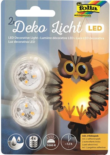 Folia lampes LED décoratives blanc chaud étanches avec piles incluses
