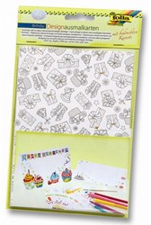 Folia cartes d'anniversaire avec enveloppes - Cartes à colorier pailletées