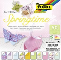 Folia feuilles pliables printemps - papier origami coloré 15x15cm 50 feuilles