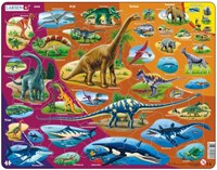 Larsen puzzle - dinosaures - éducatif en carton - 85 pièces