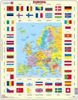 Larsen Kaart Europa met Vlaggen, 70st.