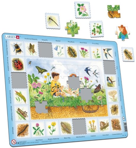 Larsen puzzle champ nature - puzzle éducatif à cadre 48 pièces