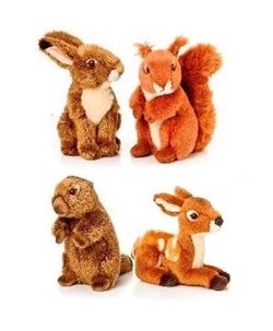Peluches animaux de la forêt