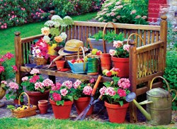 Eurographics puzzle banc de jardin - puzzle 1000 pièces fleurs