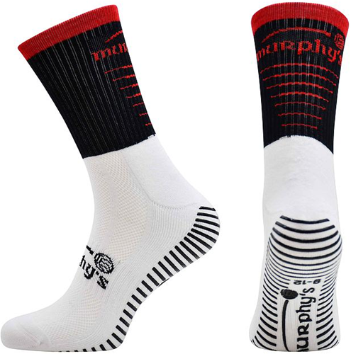 Murphy's chaussettes de sport Pro Mid Grip noir-rouge adulte - antidérapant