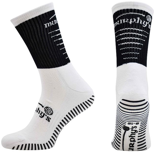 Murphy's chaussettes de sport Pro Mid Grip adulte noir/blanc antidérapantes