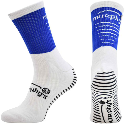 Murphy's chaussettes de sport Pro Mid Grip adulte - antidérapant royal/blanc