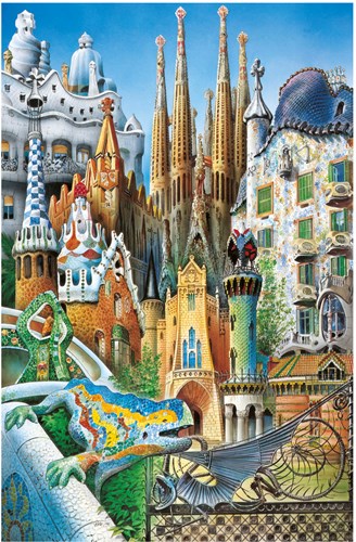 Educa puzzle Gaudí collage 1000 pièces carton adultes