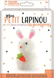 Graine Creative kit créatif pompon lapin - Kit DIY pompon pour enfants