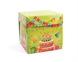 Graine Creative boîte cadeau en carton anniversaire 15x15x15 cm colorée