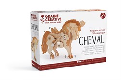Graine Creative cheval mécanique en bois set 3D - jouet éducatif