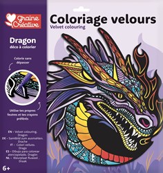 Graine Creative coloriage velours dragon 30x30 cm - décoration créative