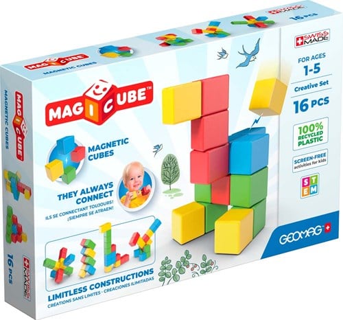 Geomag jouet de construction magnétique Magicube set créatif recyclé 16 pièces