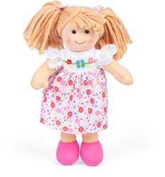 BigJigs poupée Georgia - poupée douce 28cm - vêtements amovibles