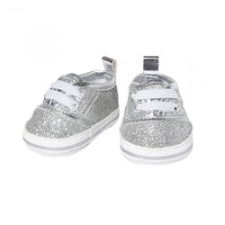 Heless chaussures poupée baskets pailletées argent 30-34cm mode