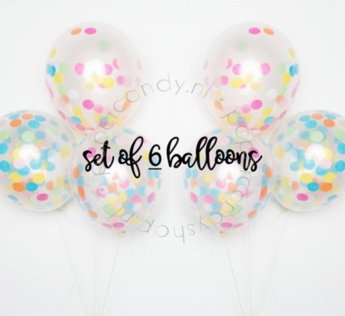 Globos 6 ballons à confettis en sachet 2610