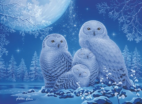 Ravensburger Glow in the Dark Puzzle – Eulen im Mondlicht - 500 Teile
