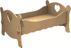 Gomille lit MDF meuble poupée 23x31x47 cm jouet créatif