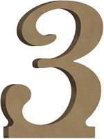 Gomille chiffre 3 en MDF jouet créatif 7x10 cm