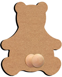 Gomille portemanteau ours MDF - décoration créative chambre enfant