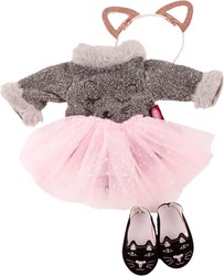 Götz vêtements de poupée ensemble chat 4 pièces - poupée debout 45-50 cm tenue