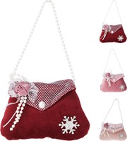 Home & Styling décoration de Noël sac avec rose et perles 8cm