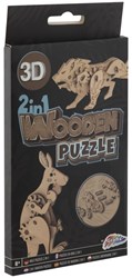 Grafix puzzle 3D en bois kit de construction - kangourou et lion animaux