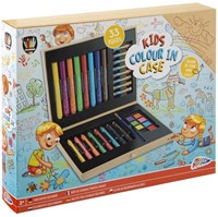 Grafix coffret de coloriage pour enfants 33 pièces en boîte en bois - kit créatif