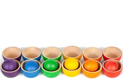Grapat jouet en bois coupelles & balles - jeu éducatif