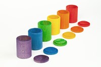 Grapat gobelets en bois avec couvercle - jouet coloré