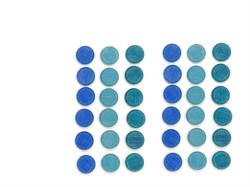 Grapat pièces mandala en bois bleu - jouet éducatif 36 pièces