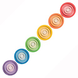 Anneaux en bois Grapat couleur arc-en-ciel (24 pcs.)