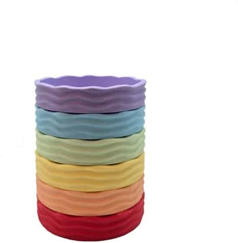 Grennn bols de jeu Wave pastel set pour jeu créatif et tri