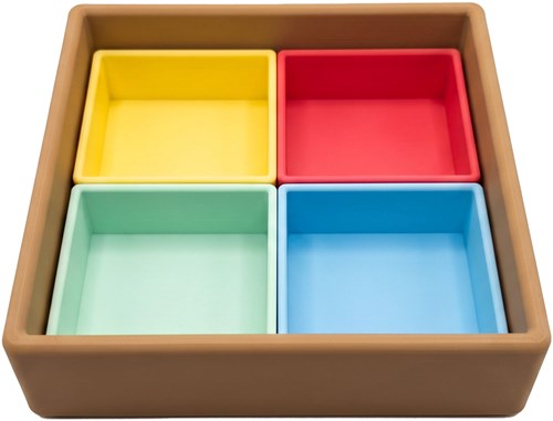 Grennn carré d'insertion bac sensoriel bleu pastel - jouet éducatif-3