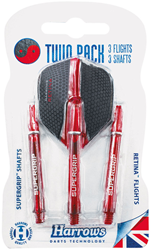 Harrows Twin Pack Dart Flight/Shafts - Red -
