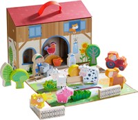 Haba Playworld Ferme ensemble de jeu en bois animaux de la ferme