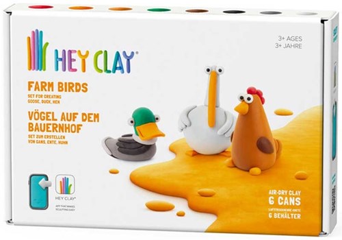 Tomy pâte à modeler - HEY CLAY oiseaux de la ferme 6 pots jouet créatif
