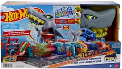 Hot Wheels jouet Ultra Shark Car Wash - station de lavage avec voiture