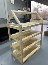 Tolo BIO présentoir de maison en bois - meuble de présentation jouet vide