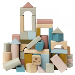 Micki blocs de construction en bois jouet - 60 pièces - jouet éducatif