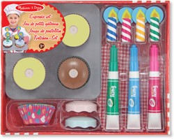 Melissa & Doug set cupcakes en bois - jouet pâtisserie pour enfants