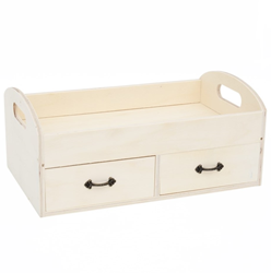 Hobbygroep plateau en bois avec tiroirs - jouet créatif 35x21x15 cm