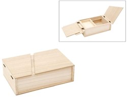 Hobbygroep boîte de rangement en bois avec plateau 20x13x6 cm jouet