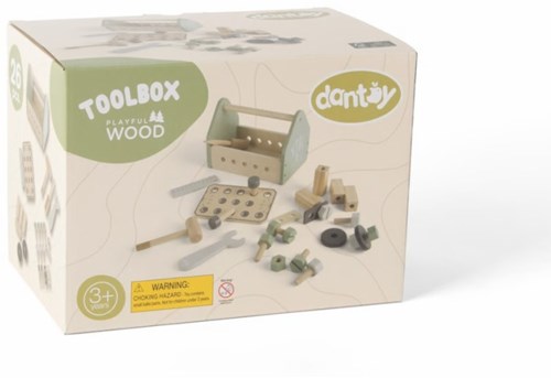 Dantoy boîte à outils en bois jouet 26 pièces pour enfants-3