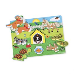 Melissa & Doug Puzzle En Bois À Boutons - Animaux Domestiques 