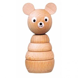 Miva anneau à empiler en bois ours - jouet éducatif multicolore