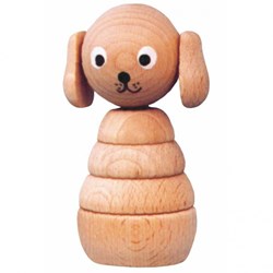 Miva anneau à empiler en bois chien - jouet éducatif pour enfants