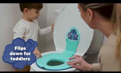 Bright Starts réducteur de toilette Stitch Flip and Sit - bleu - apprentissage de la propreté-3
