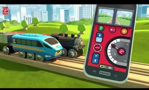 Hape locomotive train télécommandé avec application et effets sonores-3
