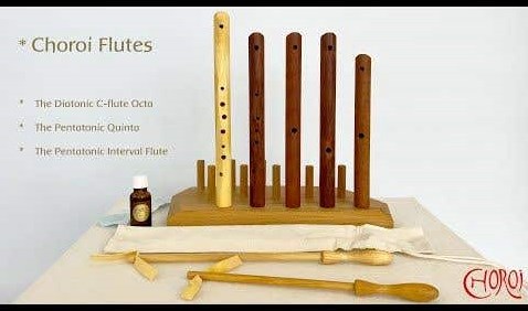 Choroi flûte d'intervalle quinte d''-a'' bois de poirier instrument à vent-3